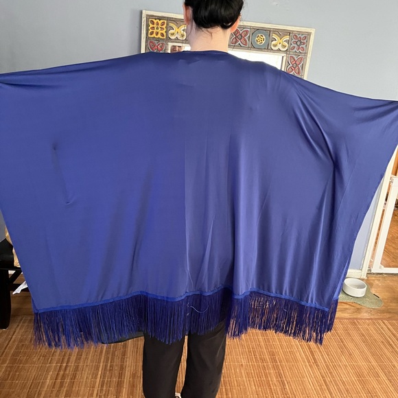 Maui Mamas One Size Fits Most Royal Blue kimono - Picture 6 of 9